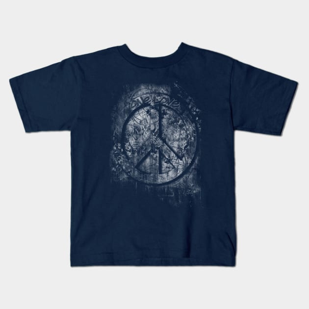 3D Peace Sign - One Love - Graffiti - Grunge Kids T-Shirt by MellowGroove